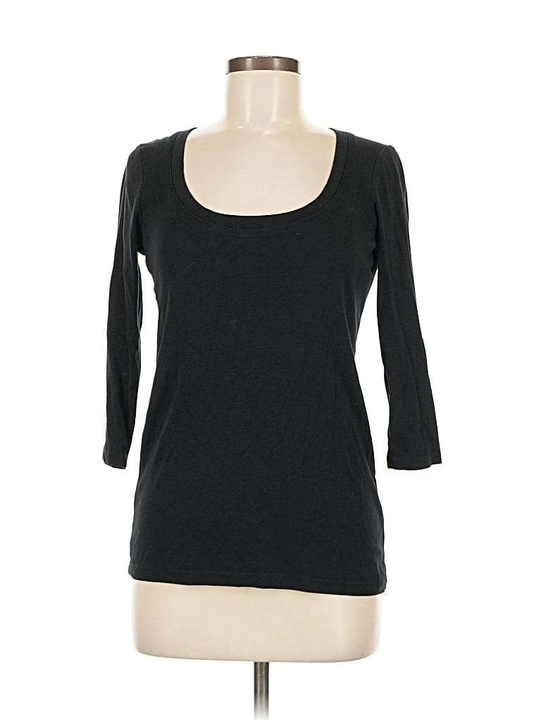 Pre-owned Eddie Bauer 3/4 Sleeve T-shirt In Black