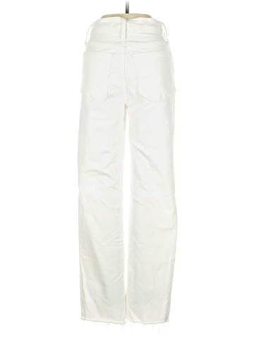 Madewell The Perfect Vintage Straight Jean in Tile White: Ripped-Knee Edition (view 2)