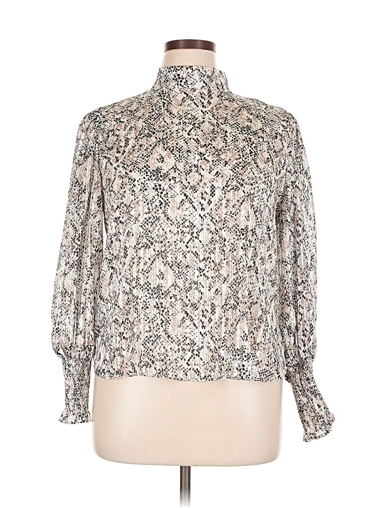 Pre-owned Aqua 3/4 Sleeve Blouse In Silver