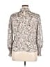Aqua 100% Polyester Silver 3/4 Sleeve Blouse Size XL - photo 2