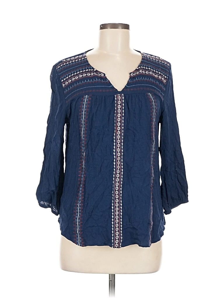 Pre-owned Knox Rose 3/4 Sleeve Blouse In Blue