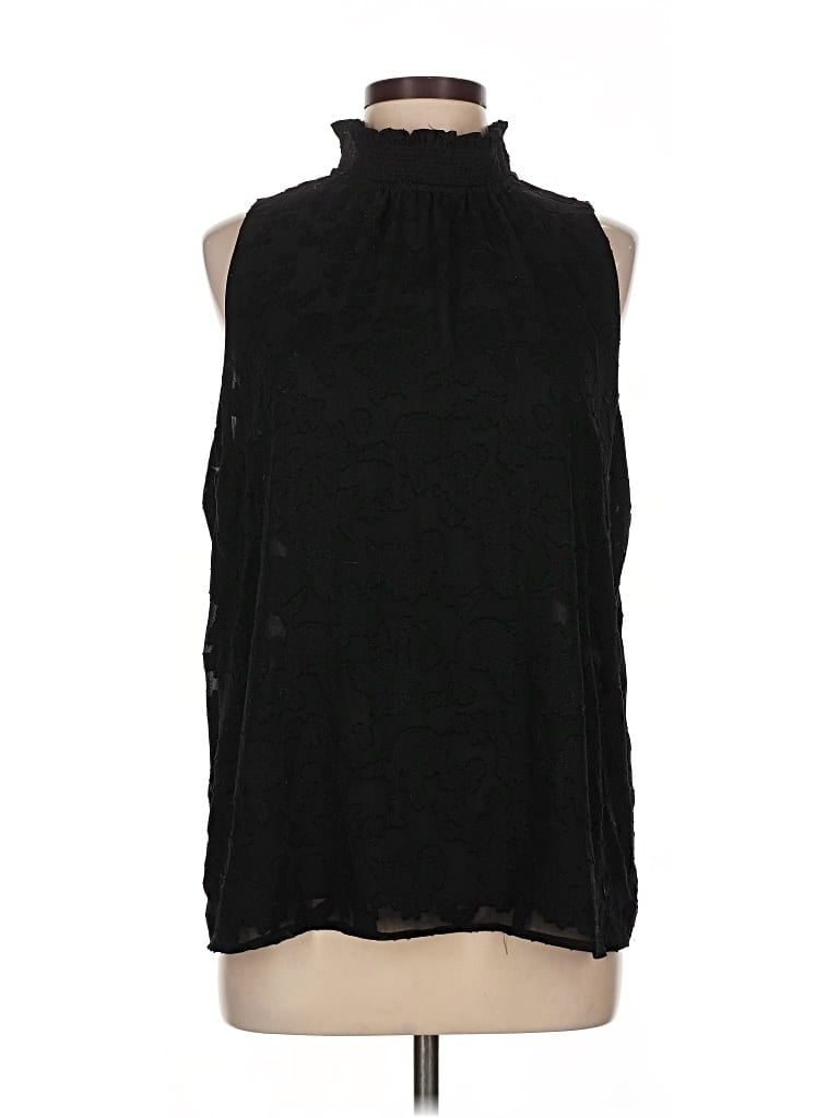 Pre-owned Ann Taylor Loft Sleeveless Blouse In Black