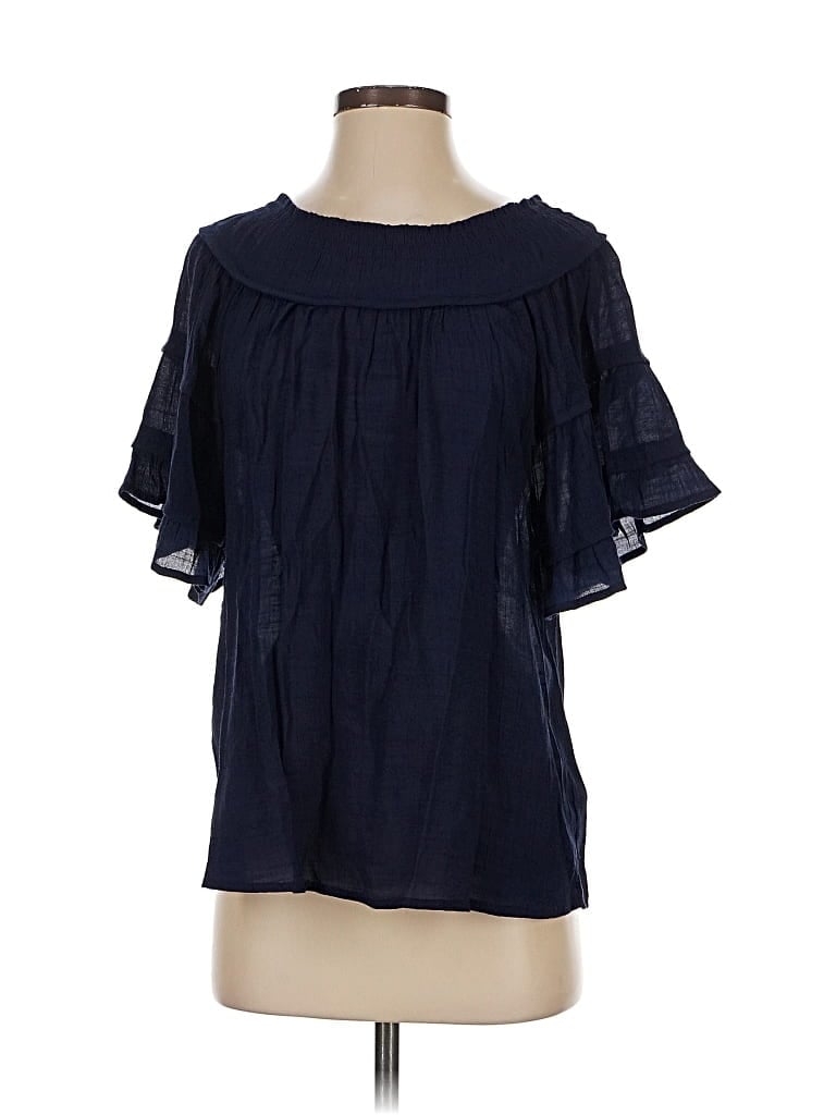 Pre-owned Nanette Lepore Short Sleeve Blouse In Blue
