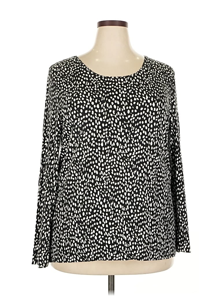 Pre-owned Chico's Long Sleeve T-shirt In Black