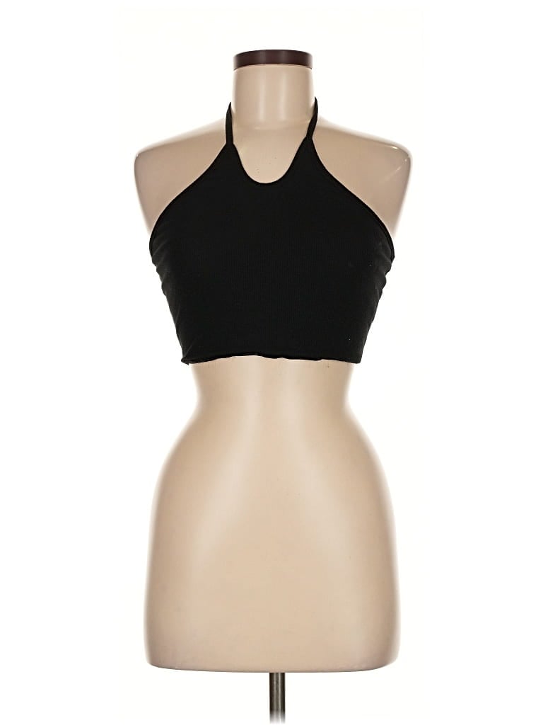 Pre-owned Princess Polly Tank Top Black Halter Neckline Tops