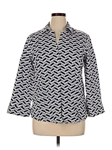 Gold Label Investments 3/4 Sleeve Button-Down Shirt (view 1)