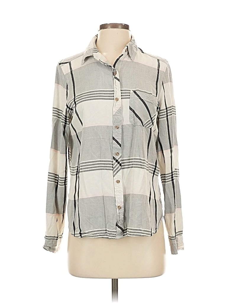 Pre-owned Universal Thread Long Sleeve Button Down Shirt In Gray