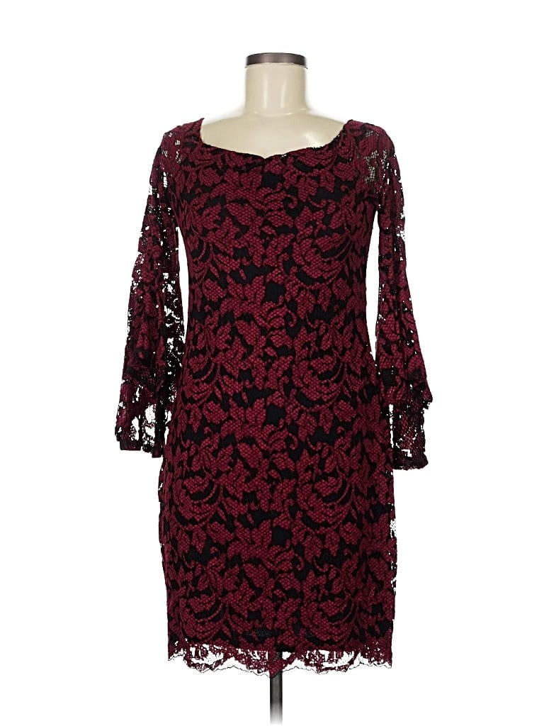 Pre-owned Karen Kane Cocktail Dress In Burgundy