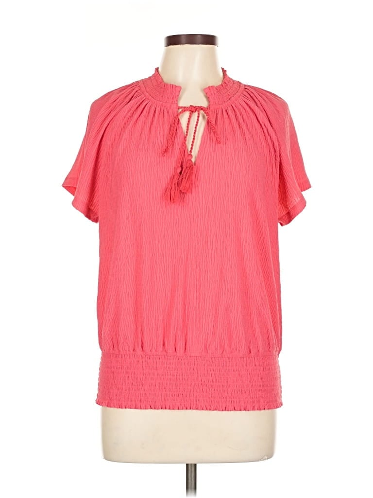 Pre-owned Liverpool Los Angeles Short Sleeve Blouse In Pink
