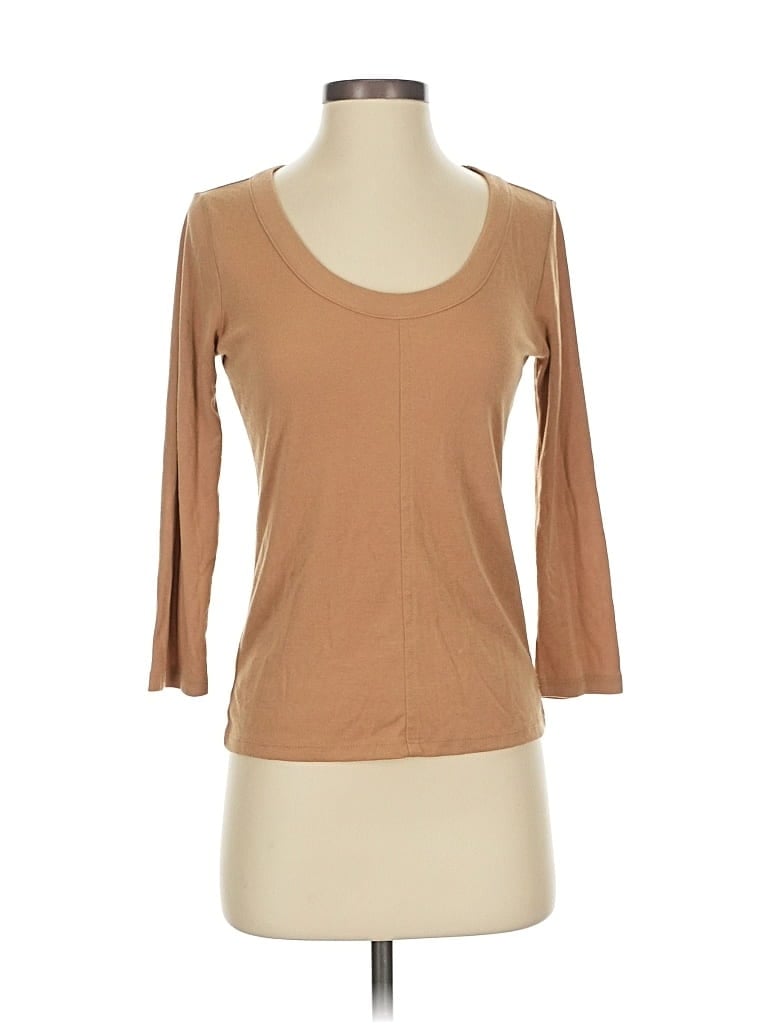 Pre-owned Ann Taylor 3/4 Sleeve T-shirt In Brown