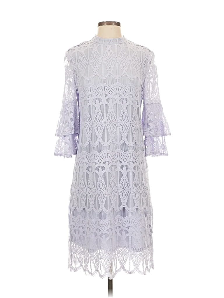 Pre-owned Sharagano Cocktail Dress In Gray