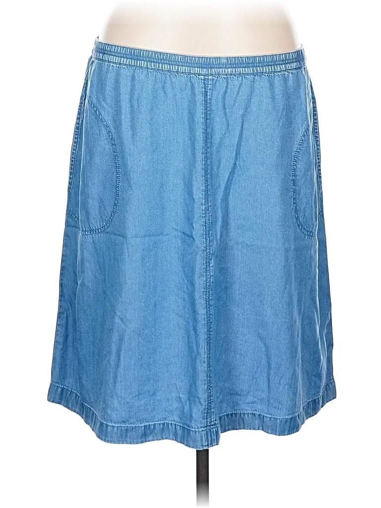 Pre-owned Jjill Denim Skirt In Blue