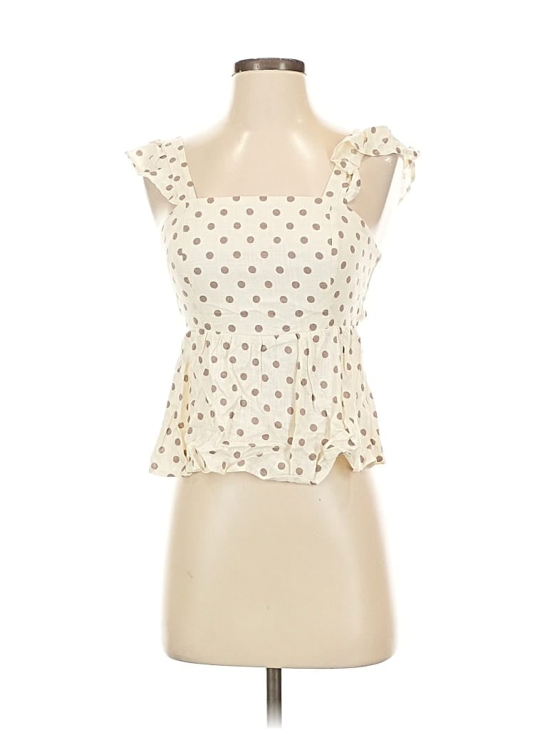 Pre-owned Monteau Sleeveless Blouse In White