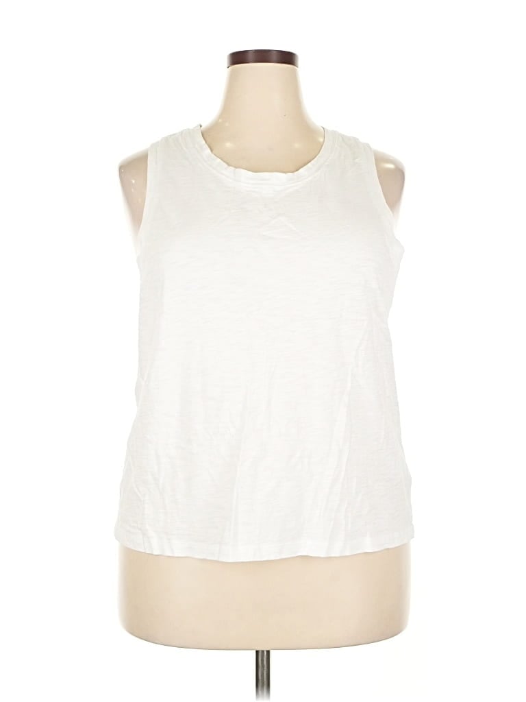 Pre-owned J.crew Factory Store Sleeveless T-shirt In White
