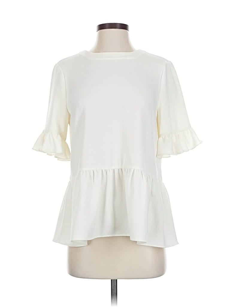 Pre-owned Kate Spade New York Short Sleeve Blouse In White