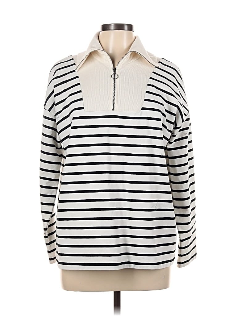 Pre-owned Jjill Pullover Sweater In White