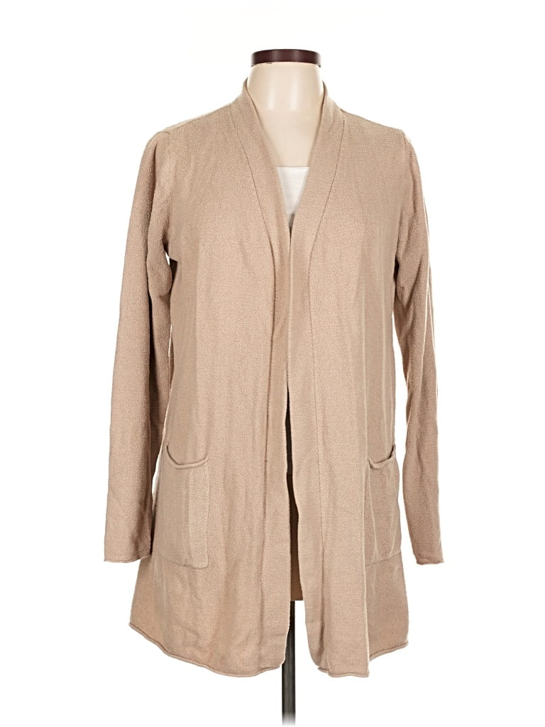Pre-owned Barefoot Dreams Cozychic Lite Cardigan Sweater In Brown