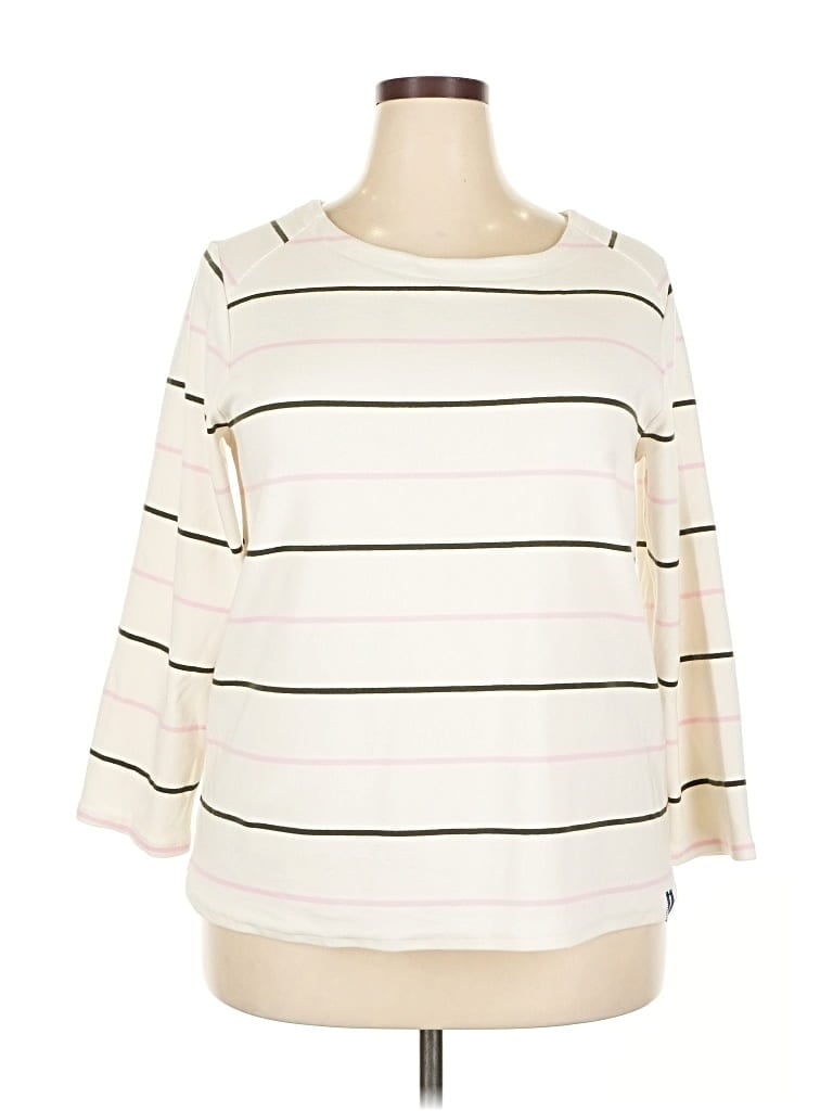 Pre-owned Court & Rowe 3/4 Sleeve T-shirt In White