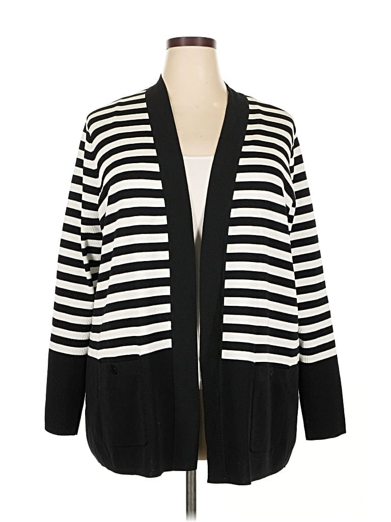 Pre-owned Anne Klein Cardigan Sweater In Black