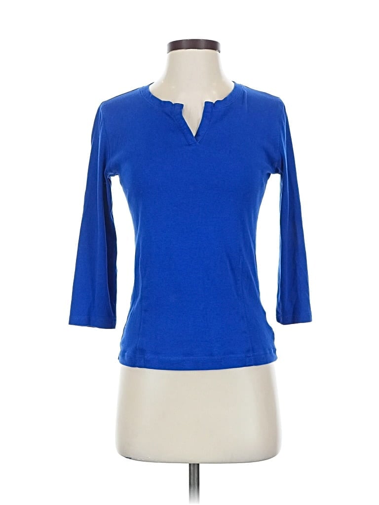 Pre-owned Jones New York Signature 3/4 Sleeve T-shirt In Blue