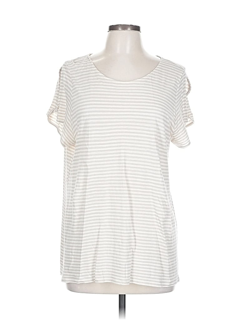Pre-owned Jjill Short Sleeve T-shirt In White