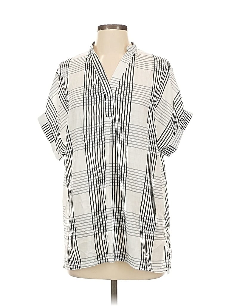 Pre-owned Epretty Short Sleeve Blouse In White