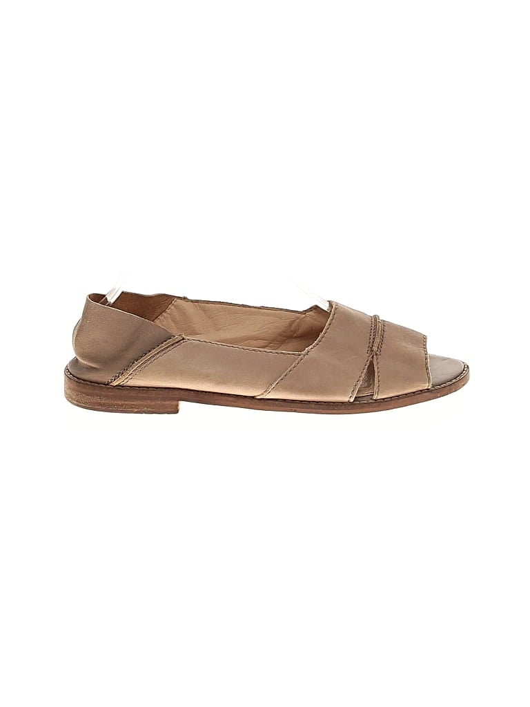 Pre-owned Kelsi By Kelsi Dagger Flats In Brown