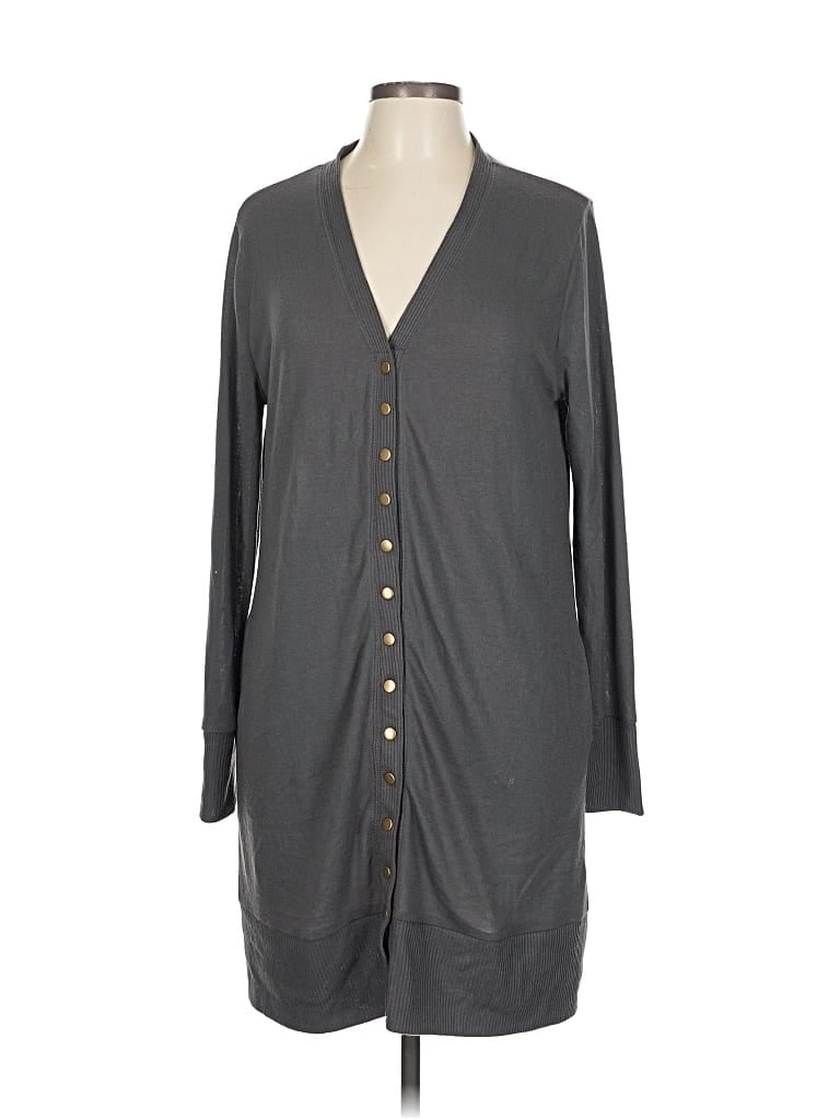 Pre-owned Zenana Outfitters Cardigan Sweater In Gray