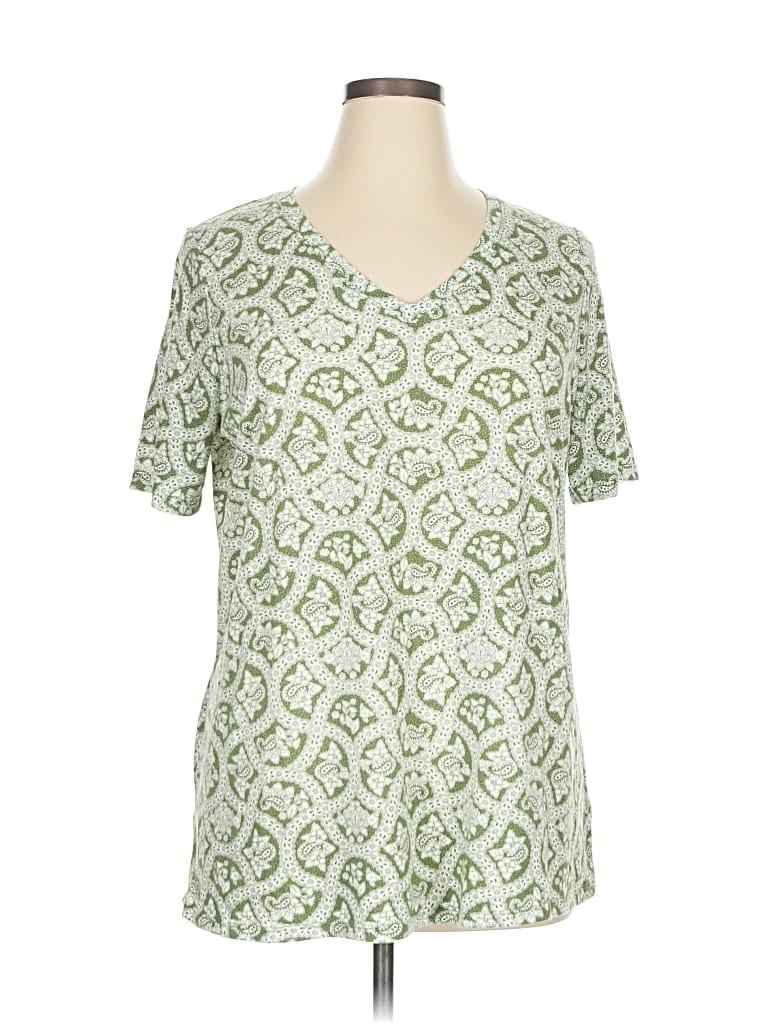Pre-owned Lane Bryant Short Sleeve T-shirt In Green