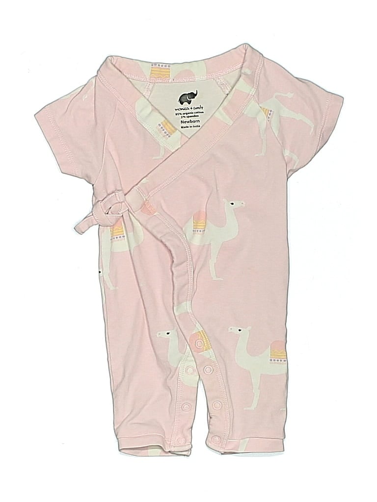Pre-owned Monica + Andy Babies' Short Sleeve Onesie In Pink