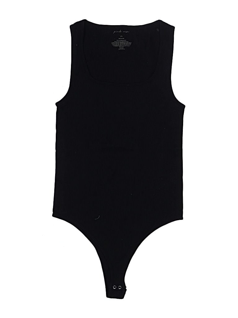 Pre-owned Pink Rose Bodysuit In Black