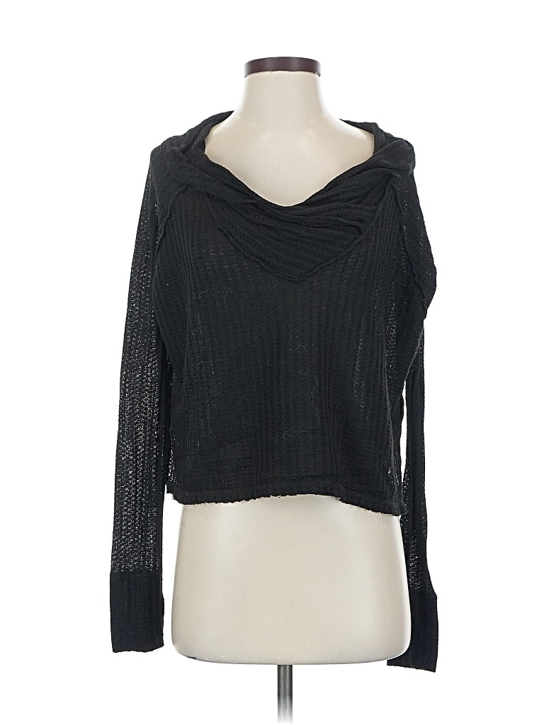 Pre-owned We The Free Long Sleeve Top Black Cowl Neck Tops