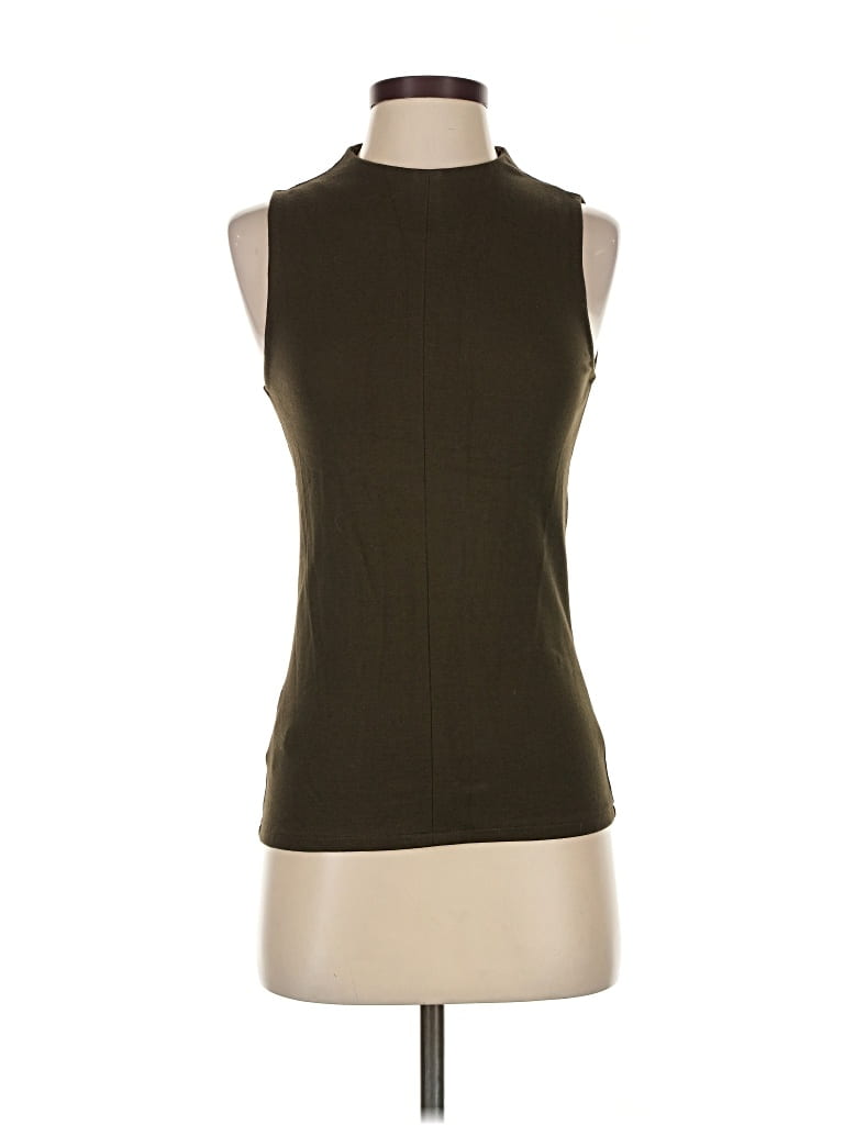 Pre-owned Ann Taylor Sleeveless Top Brown High Neck Tops