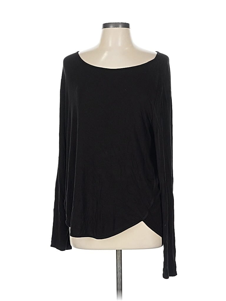 Pre-owned Ann Taylor Loft Long Sleeve T-shirt In Black