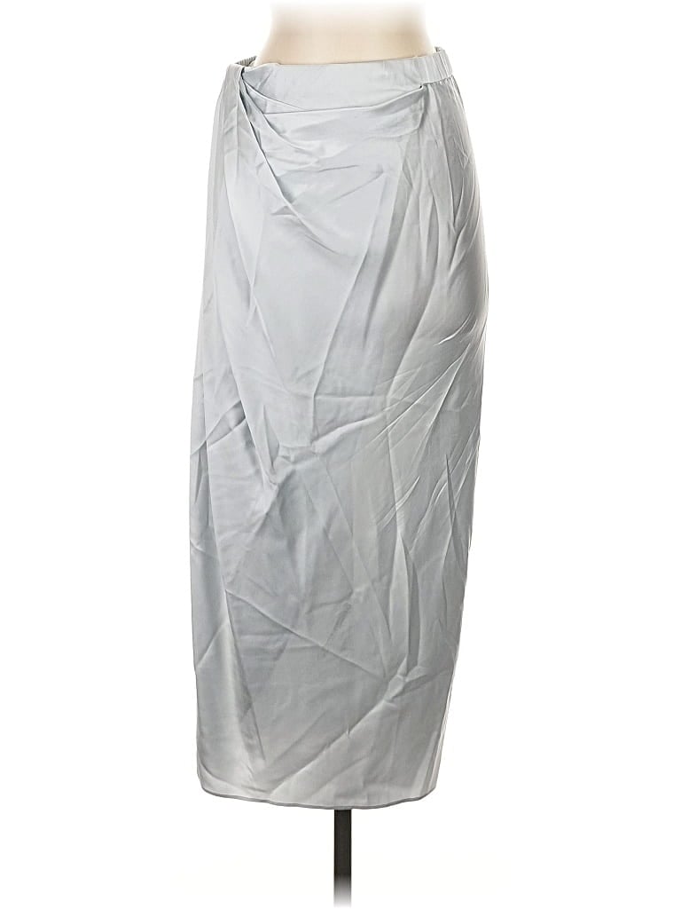 Pre-owned Helmut Lang Silk Skirt In Silver