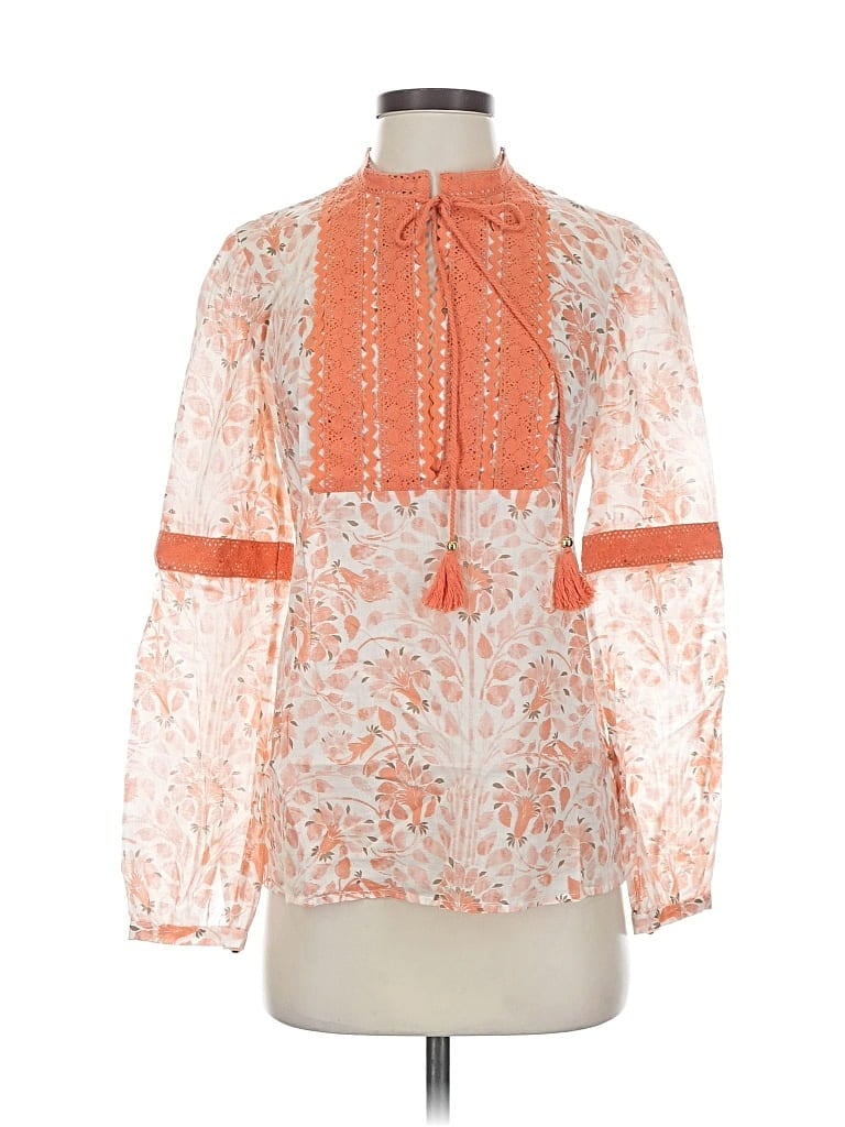 Pre-owned Tory Burch Long Sleeve Blouse In Orange