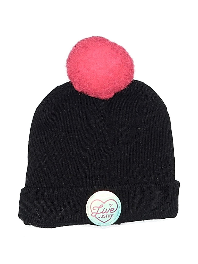 Pre-owned Justice Kids' Beanie Hat In Black