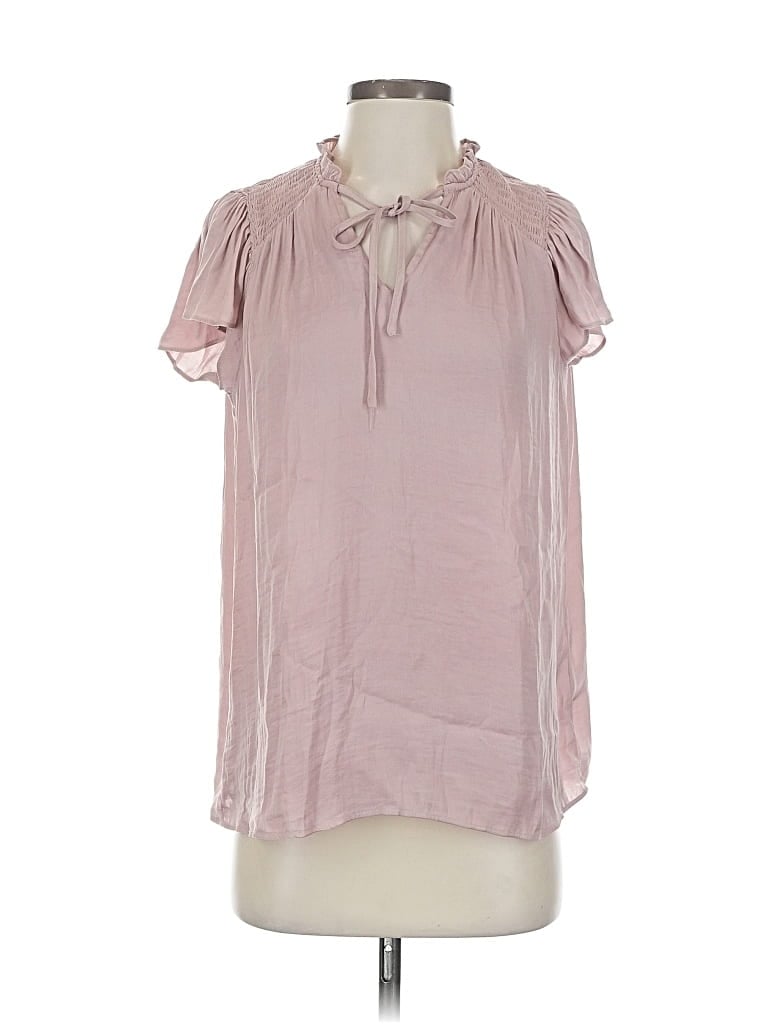 Pre-owned Maison D' Amelie Short Sleeve Blouse In Pink