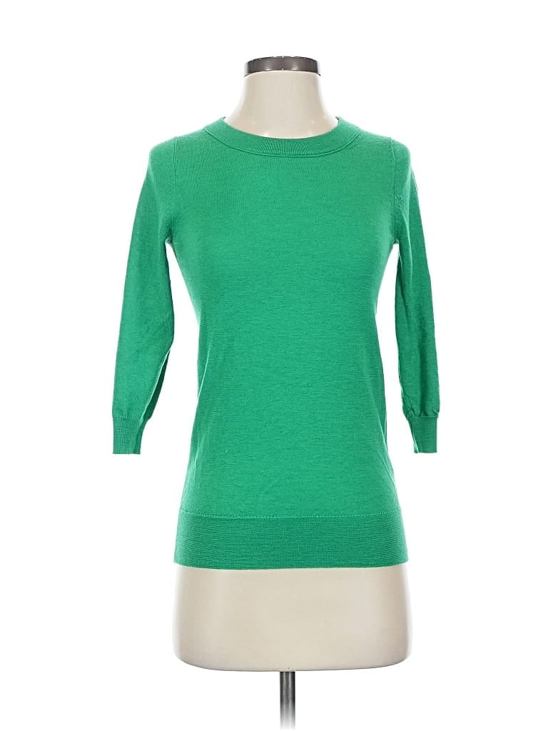 Pre-owned J.crew Factory Store Wool Pullover Sweater In Green
