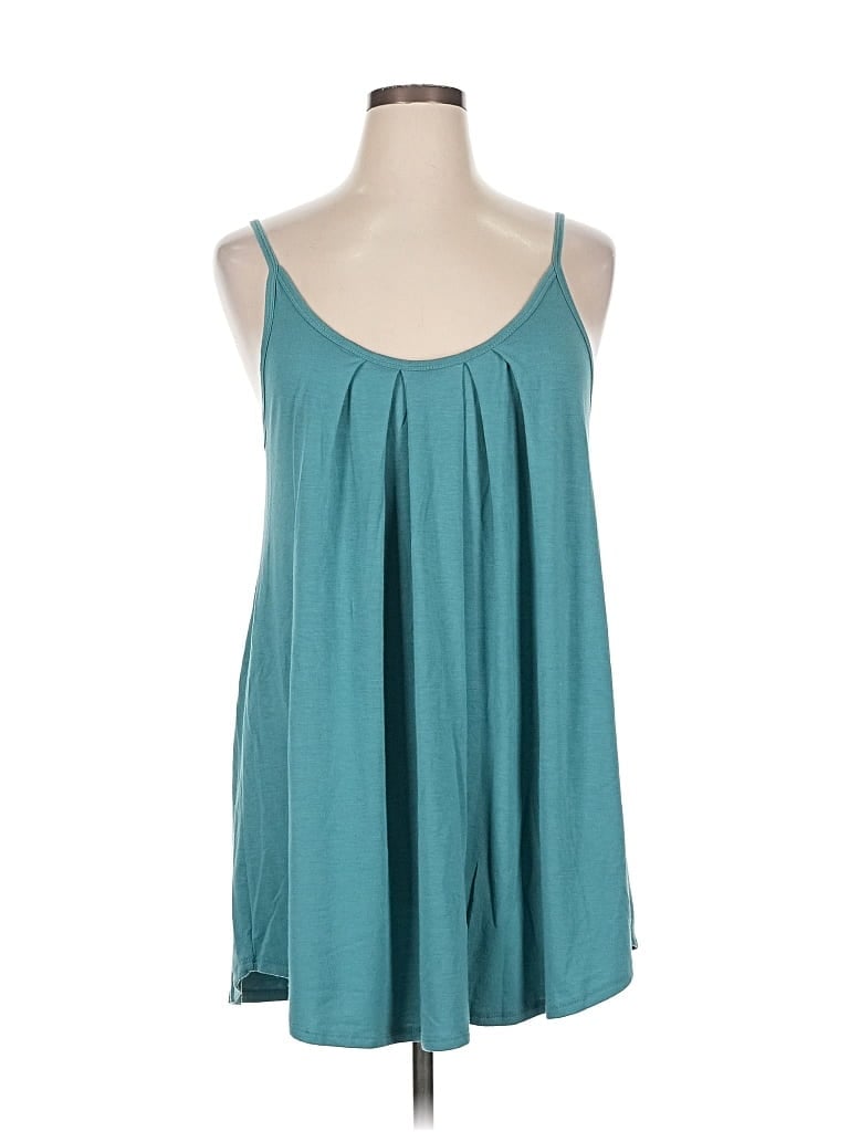 Pre-owned Zenana Sleeveless Blouse In Blue