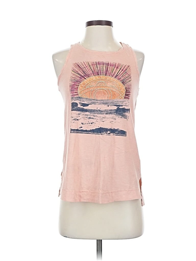 Pre-owned Lucky Lotus Tank Top Pink Halter Neckline Tops