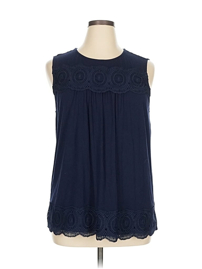 Pre-owned Adrianna Papell Sleeveless Blouse In Blue