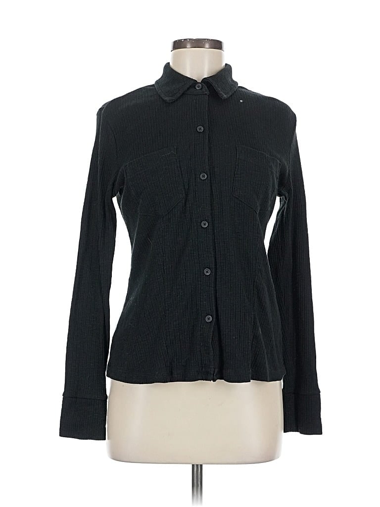 Pre-owned Banana Republic Factory Store Long Sleeve Button Down Shirt In Black