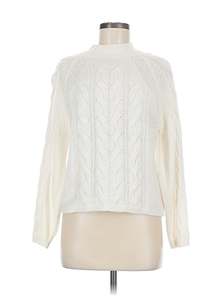 Pre-owned Banana Republic Wool Pullover Sweater In White