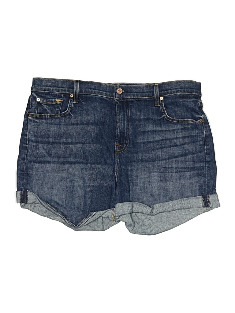 Pre-owned 7 For All Mankind Denim Shorts In Blue