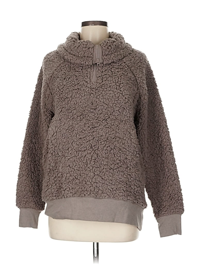 Pre-owned Z By Zella Fleece Jacket In Brown