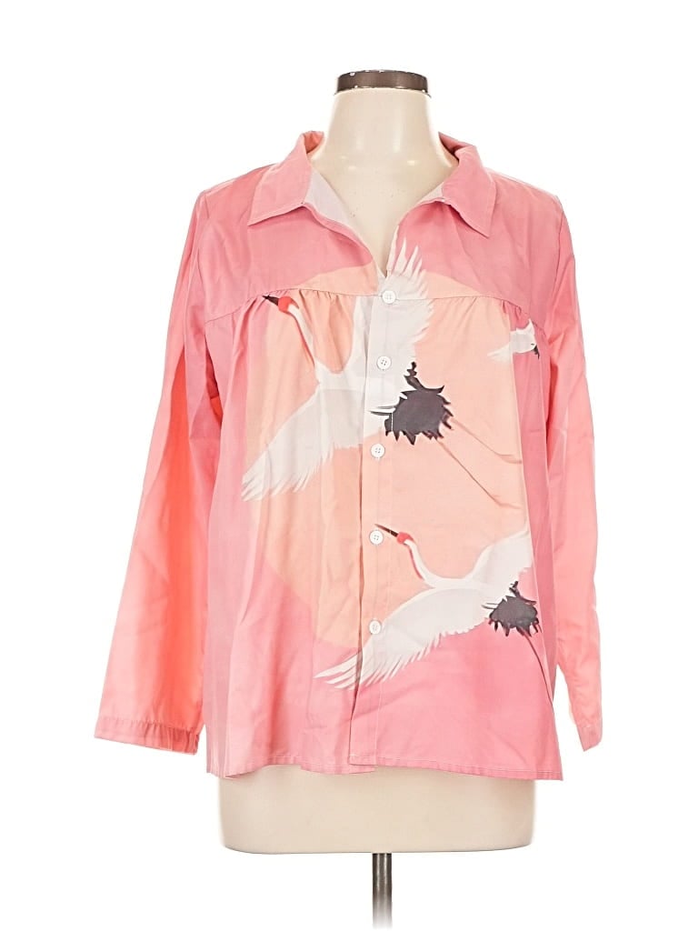 Pre-owned Unbranded 3/4 Sleeve Blouse In Pink