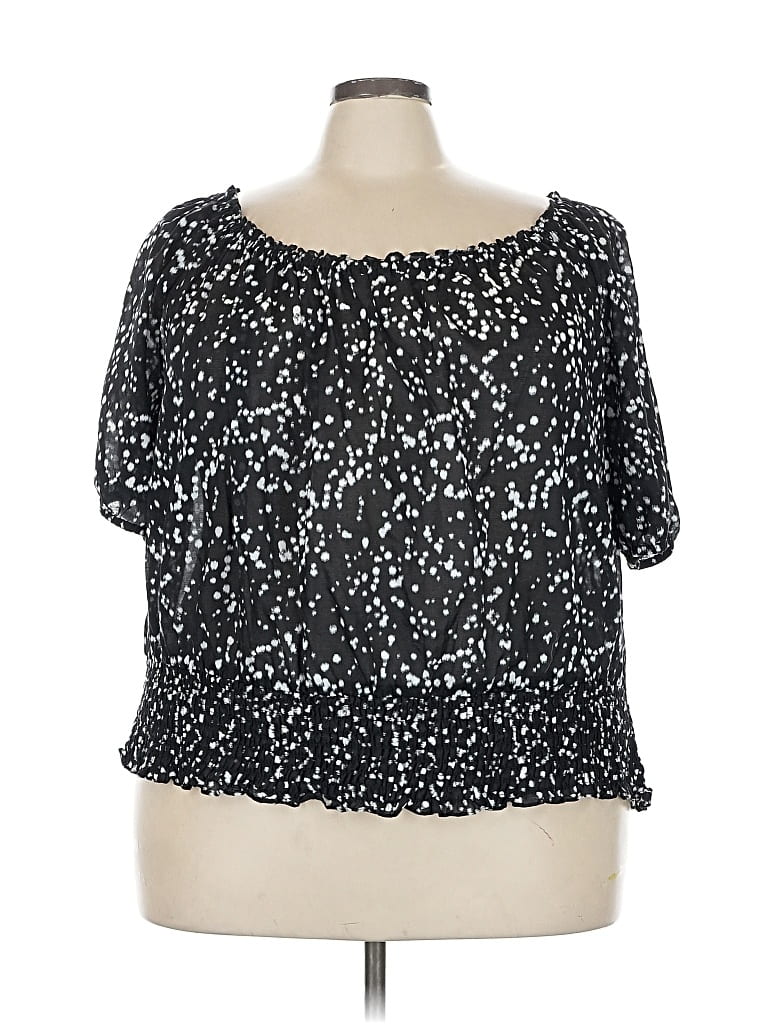 Pre-owned Michael Michael Kors Short Sleeve Blouse In Black