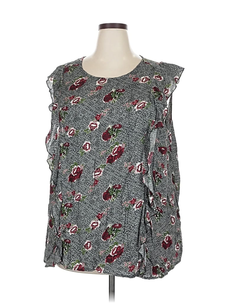 Pre-owned Lucky Brand Sleeveless Blouse In Gray
