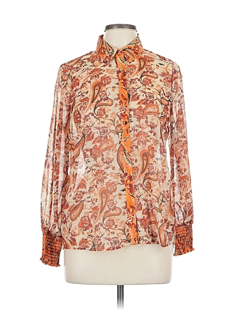 Pre-owned River Island Long Sleeve Blouse In Orange